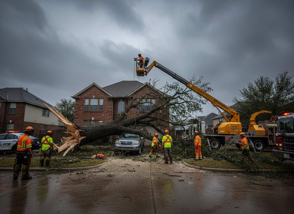 Dallas tree crew preparing for removal job